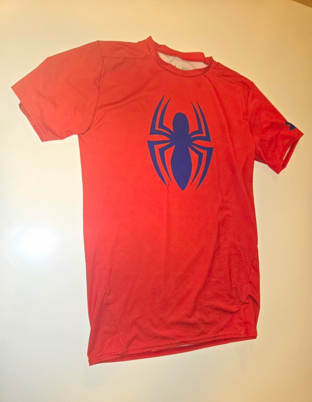 Under Armour Marvel Spider-Man Shirt Youth XL HeatGear Red Compression Athletic